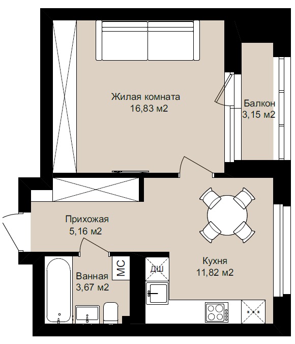 картинка Квартира  112 от ЖК Римский квартал. Квартиры и офисы
